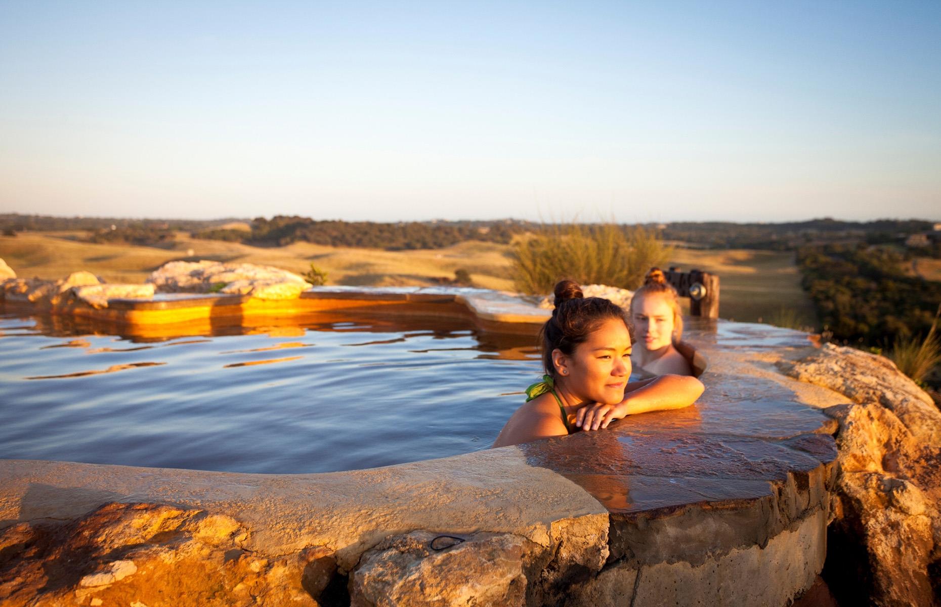 <p>In the late 20th century, two brothers drilled a borehole some 2,000 feet (610m) into Australia's Mornington Peninsula in a bid to access the geothermal waters deep below the surface. They succeeded, and today the waters flow through a series of tastefully built pools, including a hilltop bath with 360 degree views, a grotto pool and an indoor pool with lake views. There’s also a traditional sauna and Moroccan hammam. You’ll find Peninsula Hot Springs 90 minutes from Melbourne.</p>