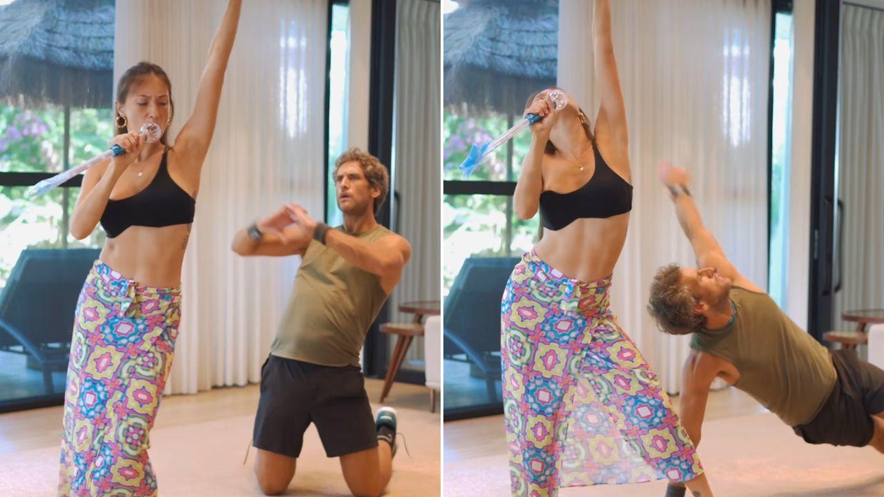 nico bolzico is solenn heussaff's backup dancer in hilarious new video