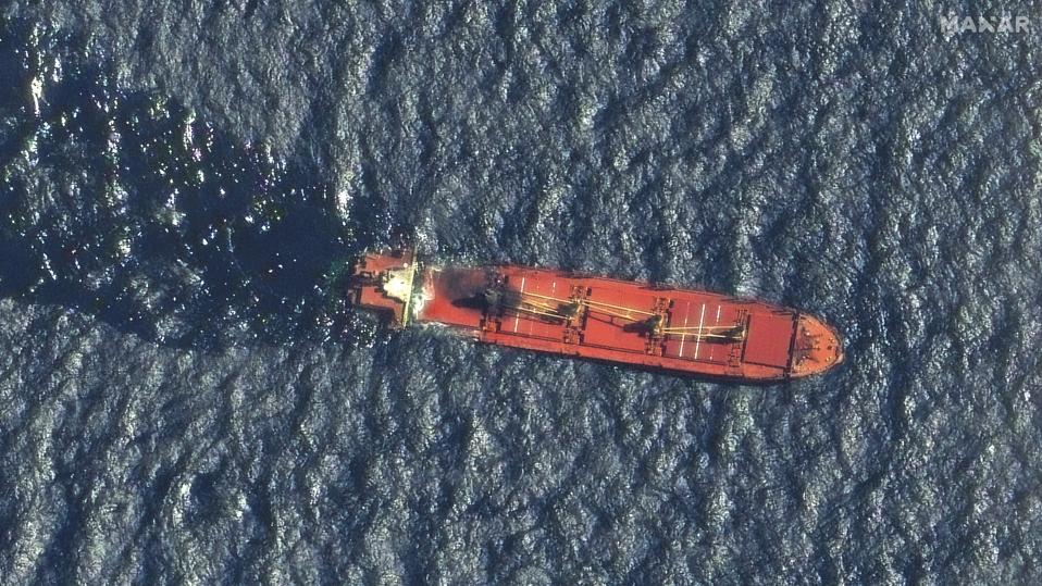 ship sinks after houthi attack—a first in conflict