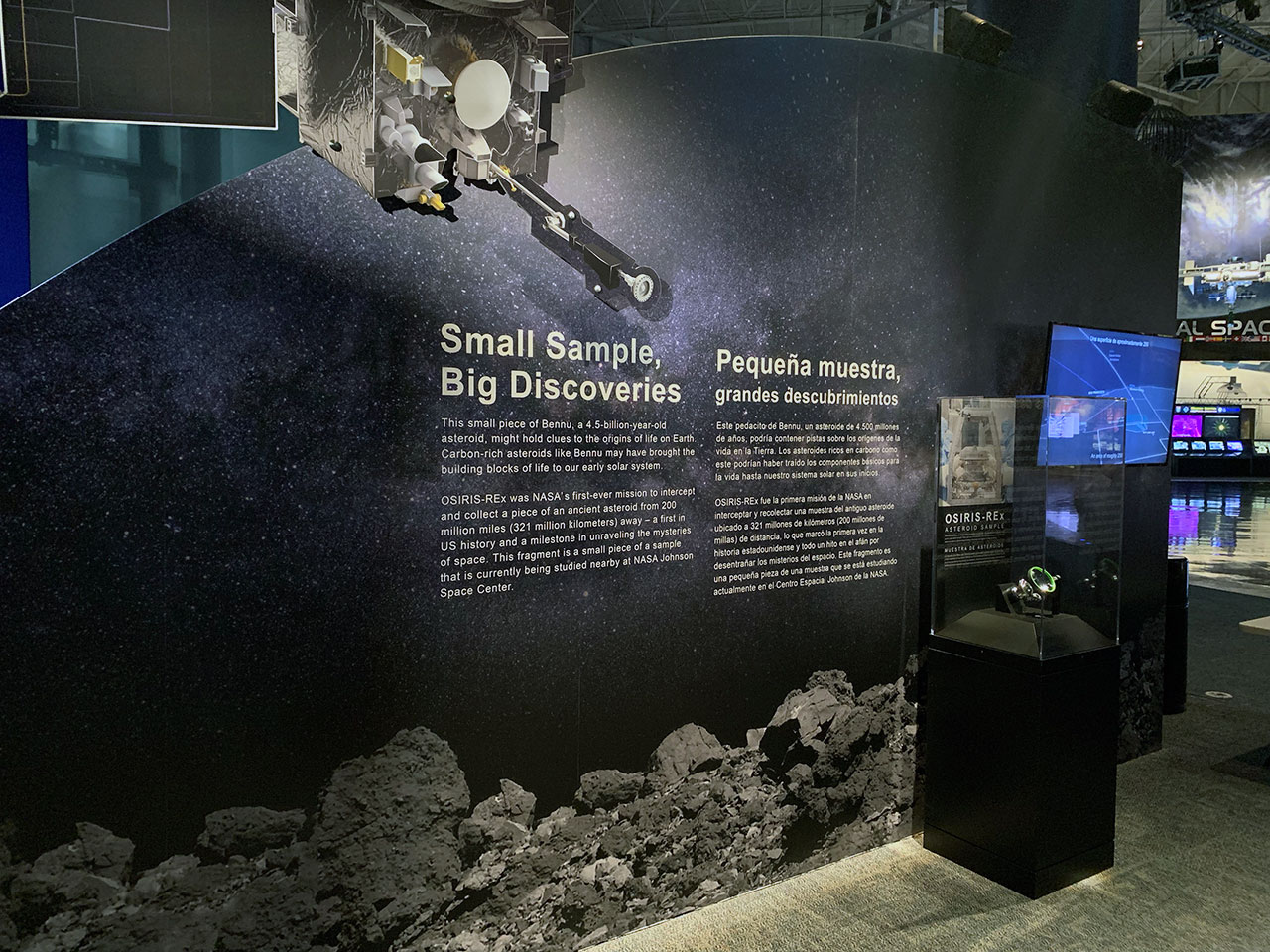 rare osiris-rex asteroid sample debuts at space center houston