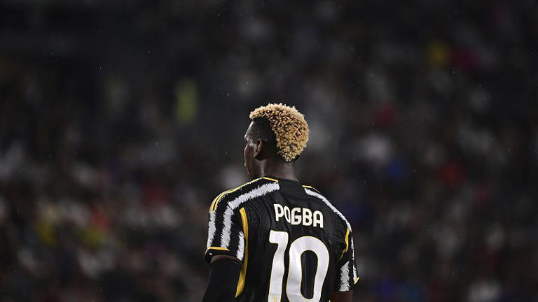 Juventus' Paul Pogba is photographed, during an Italian Serie A soccer match between Juventus and Bologna FC at Allianz Stadium, in Turin, Italy, Aug. 27, 2023