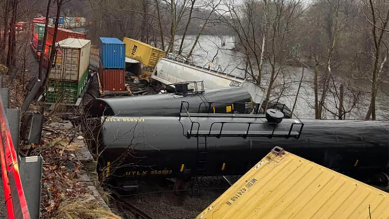 The National Transportation Safety Board says it's investigating Saturday's collision and derailment. - Nancy Run Fire Company