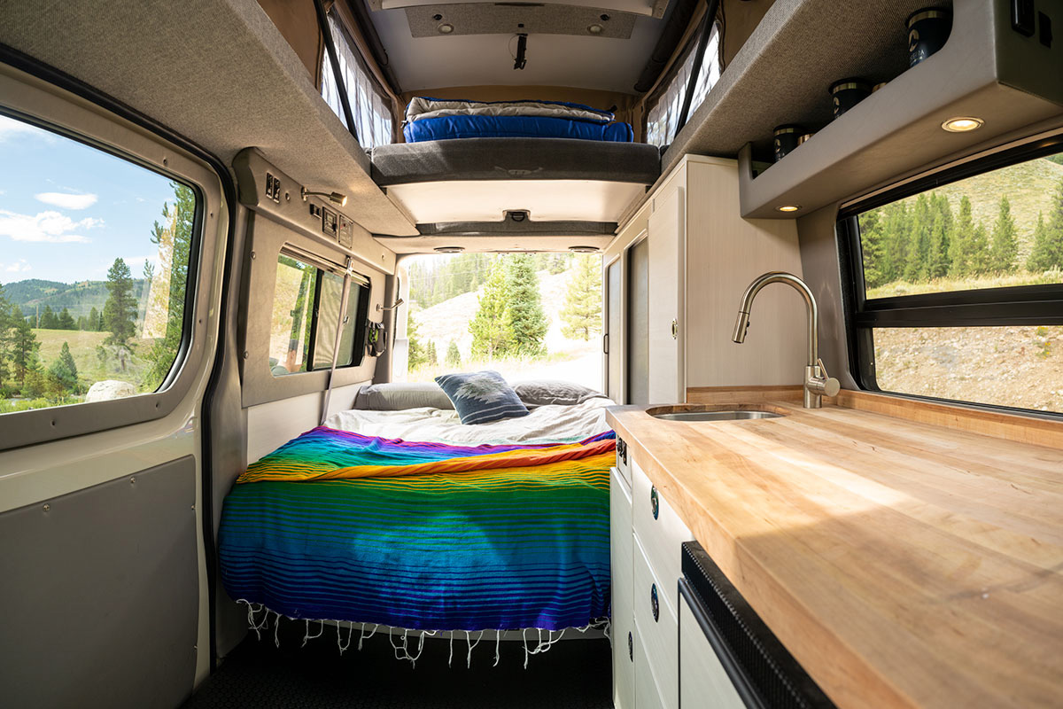 this van life camper van sleeps 8, goes everywhere, and you can rent it for less than a hotel would cost