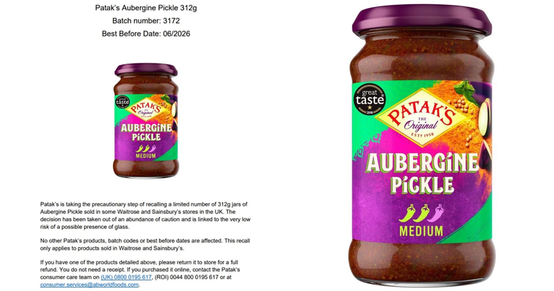 urgent recall for popular food item that may contain shards of glass