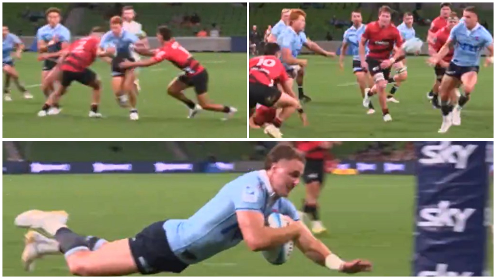 wallabies prospect sets up stunning try in waratahs’ shock super rugby pacific win over crusaders