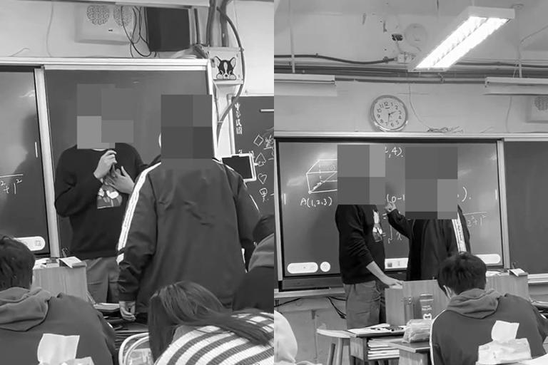 男學生搶走老師的麥克風，還對老師大小聲。（圖／翻攝自Dcard）