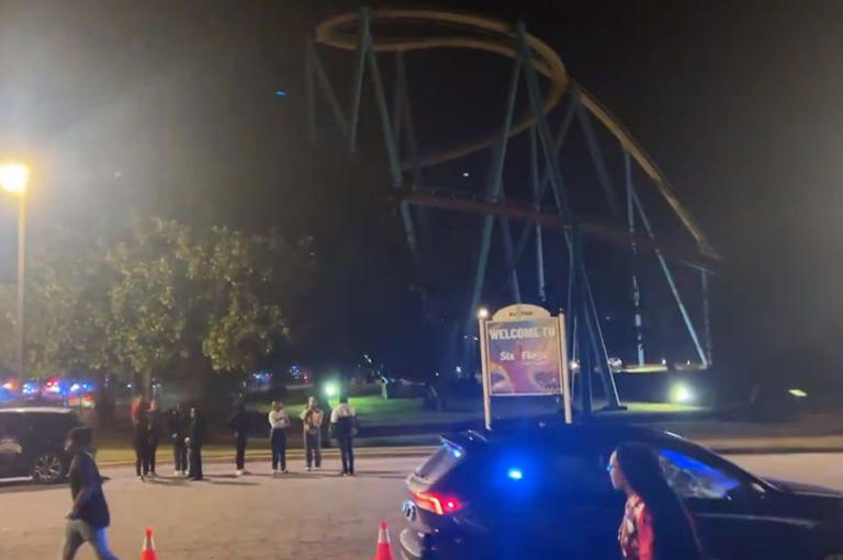 Six Flags theme park opening day chaos as cops shoot one person