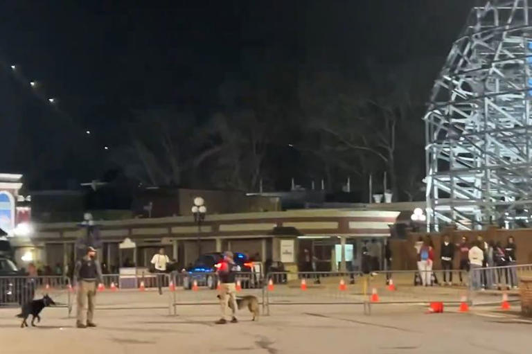 Six Flags theme park opening day chaos as cops shoot one person