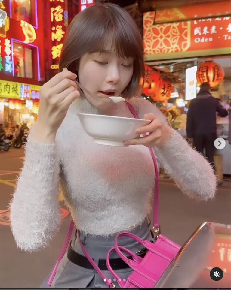 大馬女神林明禎分享在台灣路邊吃美食的影片。（圖／翻攝IG）