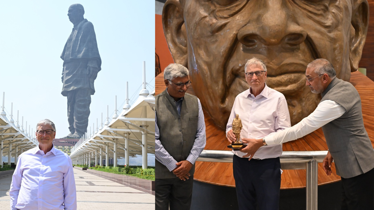 microsoft, watch: microsoft co-founder bill gates visits statue of unity, calls it 'engineering marvel'