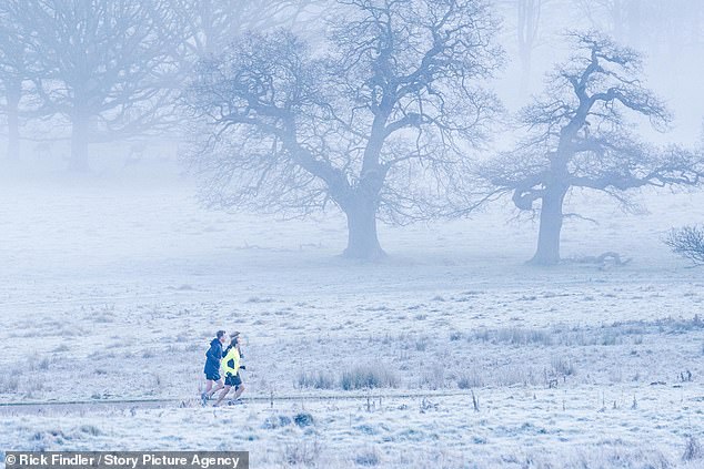uk weather: windsor wakes up to frost and fog as first days of spring are hit by -7c arctic deep freeze
