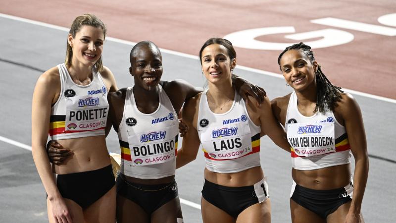 mondiaux d’athlétisme en salle : les belgian cheetahs 4e de la finale du relais 4x400m féminin