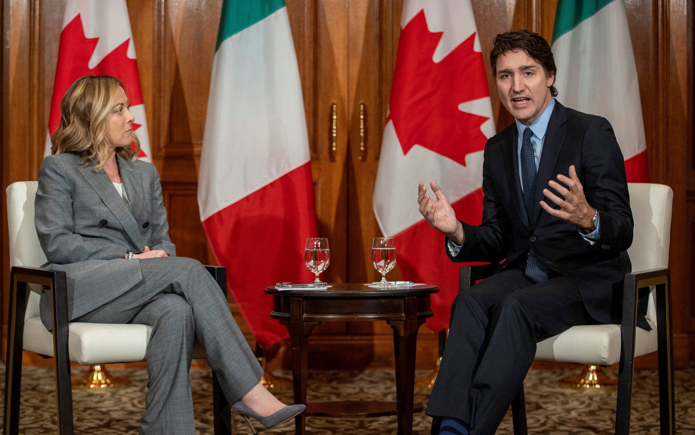 protesters force cancellation of meeting between justin trudeau and giorgia meloni