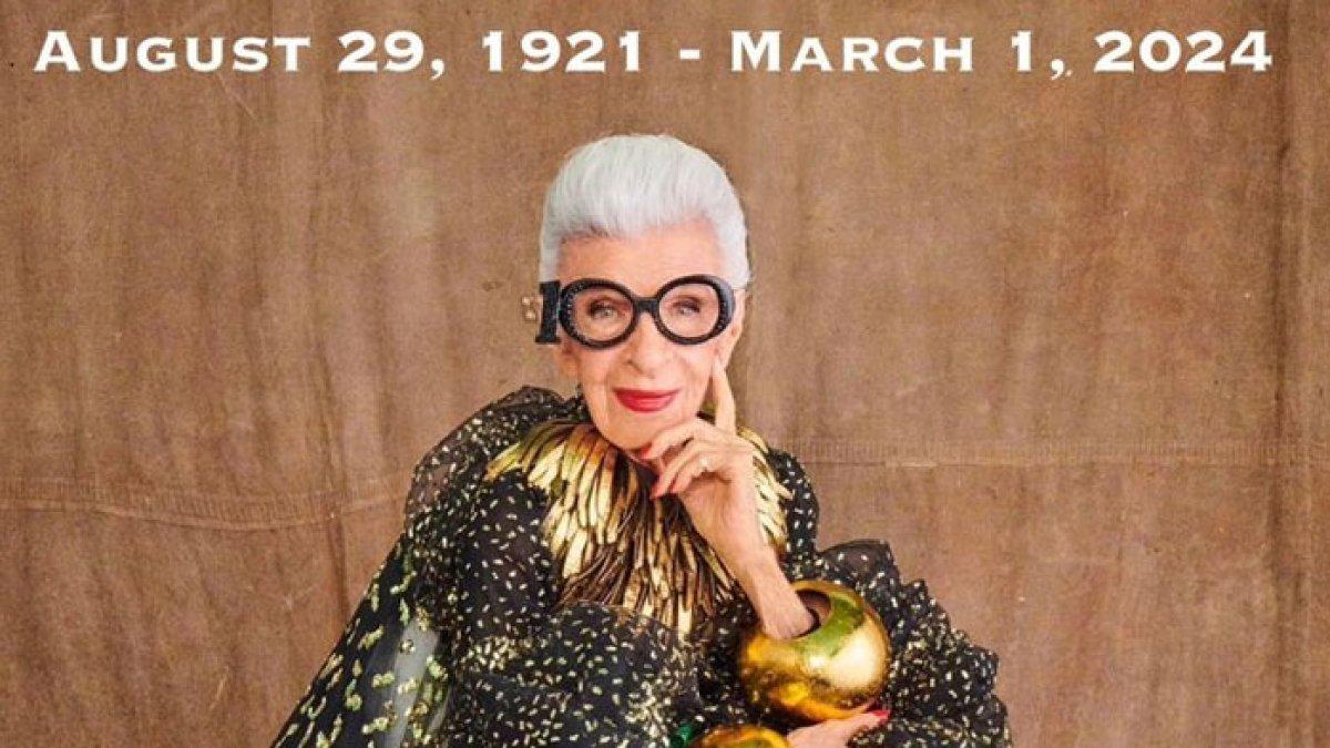 kabar duka,iris apfel nenek-nenek modis yang jadi icon fashion meninggal di usia 102 tahun