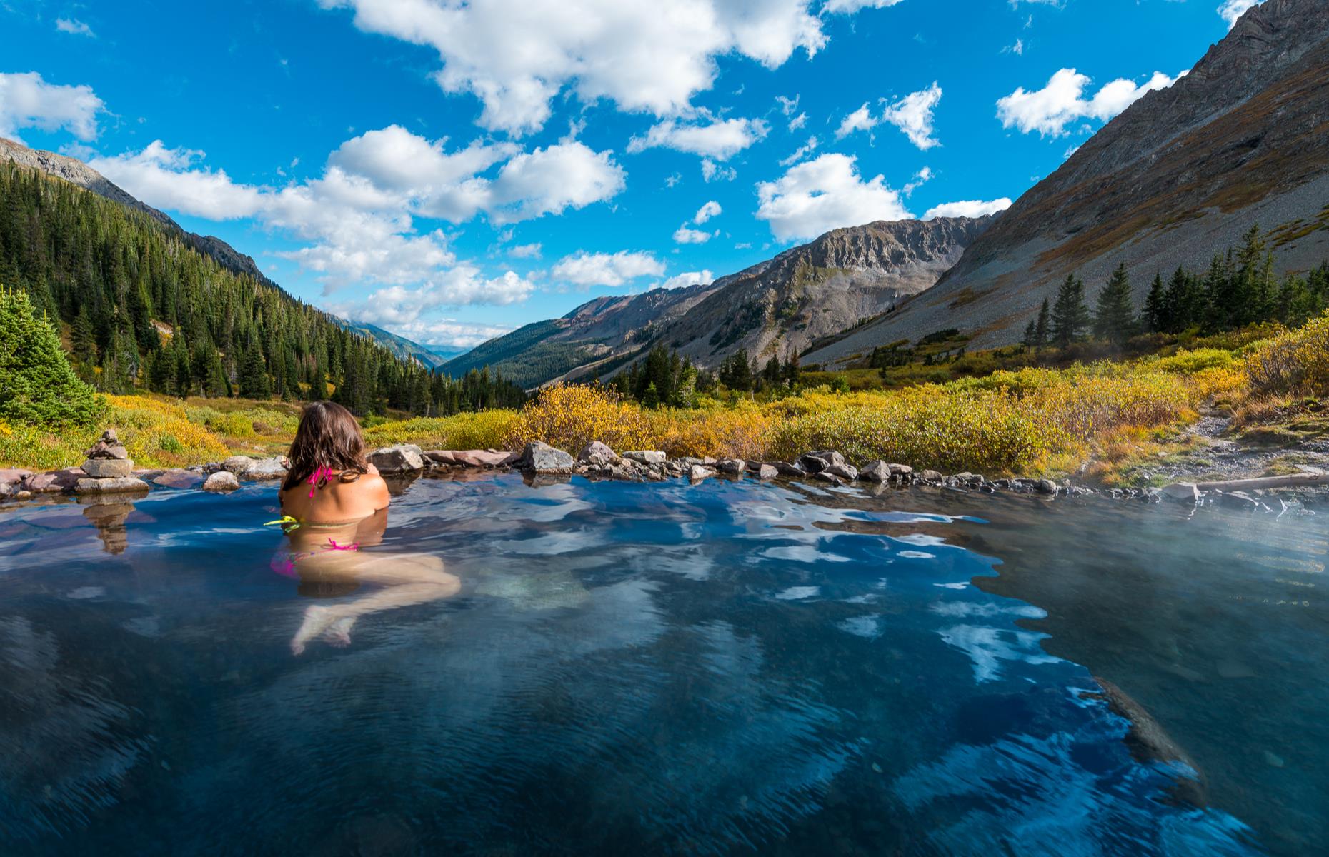 It's an eight-mile (13km) hike to Conundrum Hot Springs, but the stunning mountain meadows and aspen forests make the hard work worthwhile. The reward? You’ll get to lower yourself into a deliciously warm thermal pool and rest while you soak up breathtaking views. You can camp nearby, but the use of bear canisters is enforced. Find the Conundrum Creek Trailhead off Castle Creek Road, south of Aspen. Go between spring and mid-autumn, when the snow has melted.