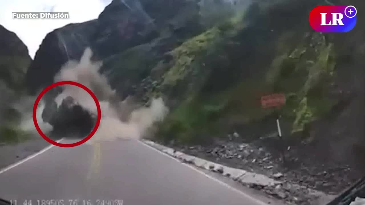 Dashcam Captures Terrifying Moment Landslide Smashes Truck In Peru