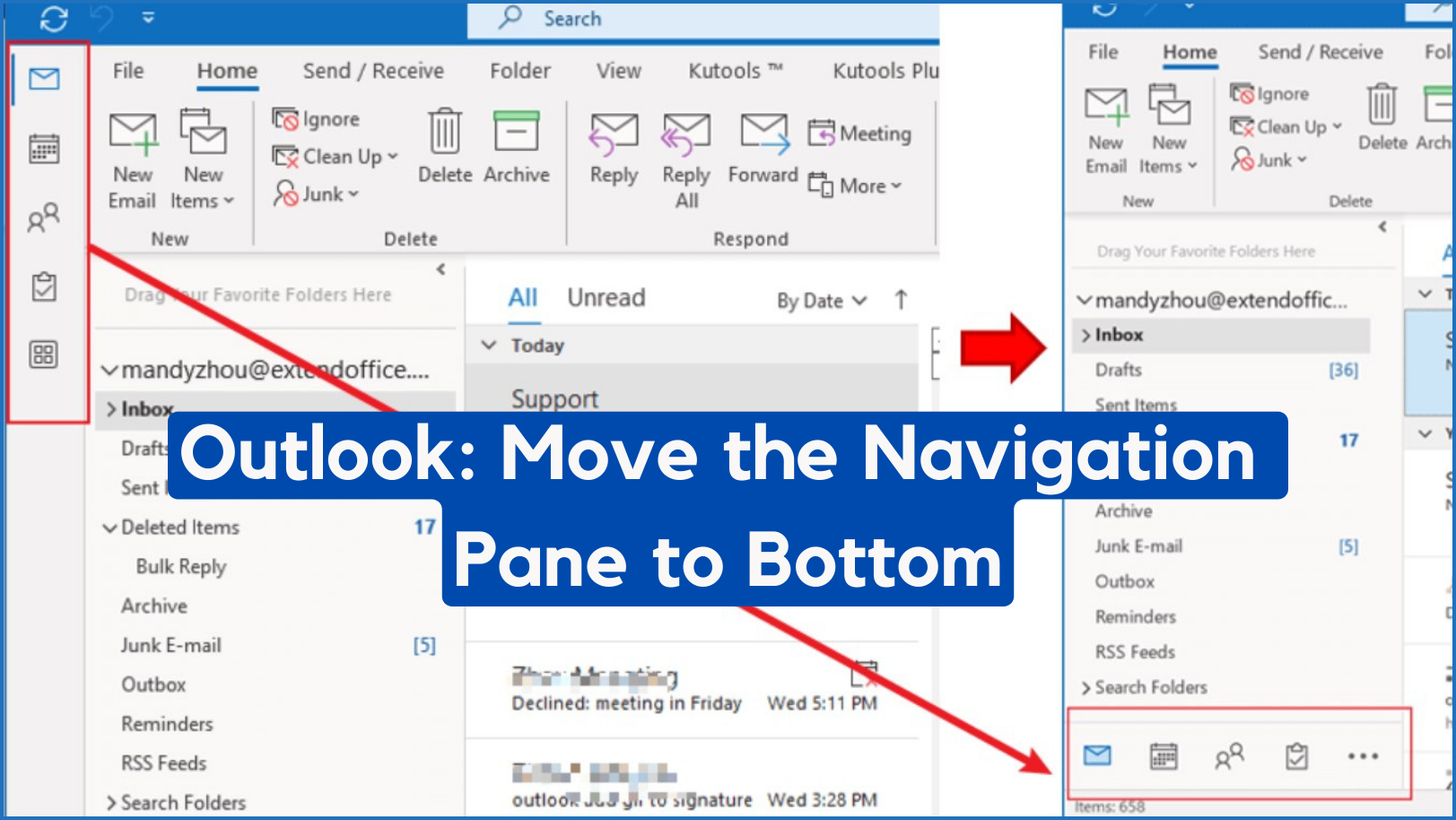 2 Ways to Move Outlook Navigation Pane to Bottom [2024]
