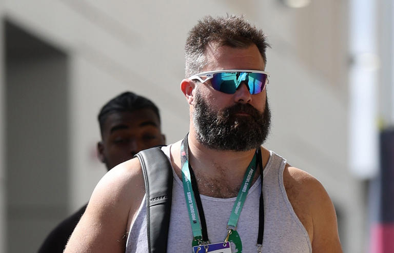 Feb 4, 2024; Orlando, FL, USA; NFC center Jason Kelce (62) of the Philadelphia Eagles before the 2024 Pro Bowl at Camping World Stadium. Mandatory Credit: Nathan Ray Seebeck-USA TODAY Sports