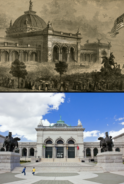 <p class="p1">Memorial Hall was built for the 1876 Centennial Exposition in Philadelphia and was used as an art gallery. It is the <a href="https://www.historic-details.com/places/pa/phila/fairmount-park-houses/memorial-hall-1876/" rel="noopener">only major structure</a> from that year’s exhibition to survive to this day. In 1976, the building was dubbed a National Historic Landmark and has since been converted into a children’s museum called Please Touch Museum. </p>