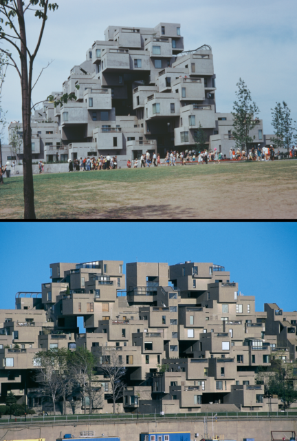 <p class="p1">Habitat 67, named for that year’s Expo 67 in Montreal, is a housing complex comprised of <a href="https://www.archdaily.com/404803/ad-classics-habitat-67-moshe-safdie" rel="noopener">354</a> identical, prefabricated concrete blocks. It stands 12 stories tall, holds 146 residential homes, and is considered an architectural landmark. Celebrated as a breakthrough in affordable housing, the homes within the complex are not considered some of the most expensive homes in the city.</p>