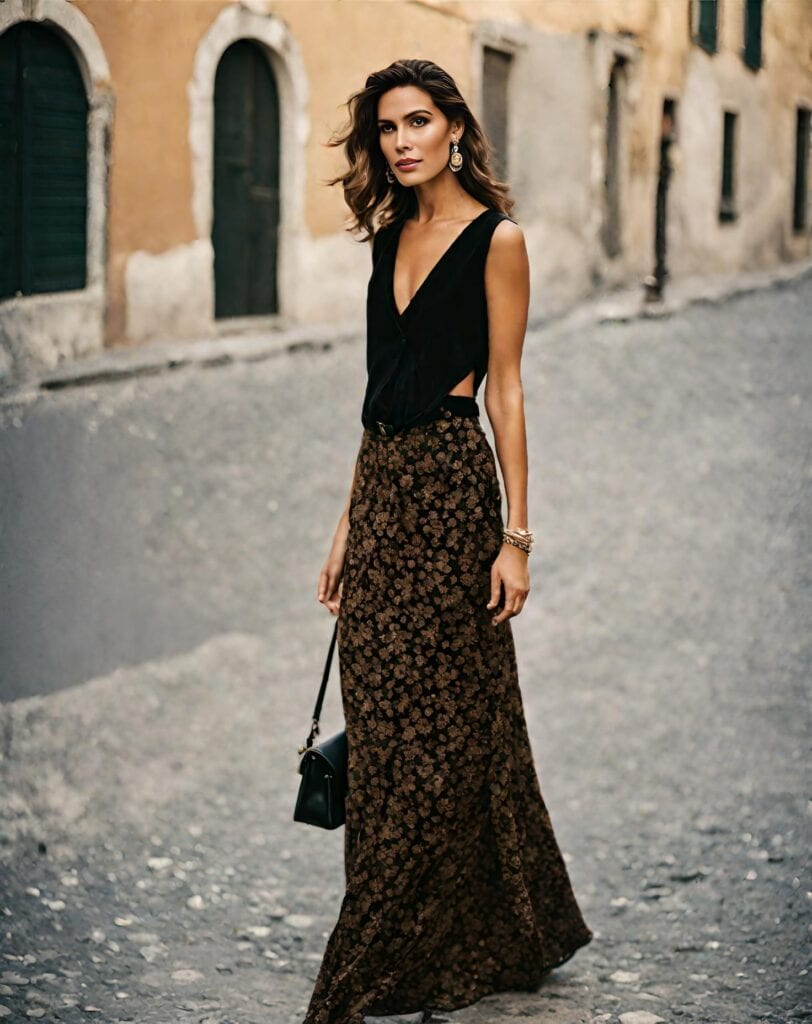 <p>A floral maxi skirt possesses a flowy silhouette that echoes the romantic yet easygoing vibe synonymous with European fashion. The vibrant floral print instantly revamps your look, making you stand out in a sea of neutrals having you blend in with the fashion style of the locals.</p>
