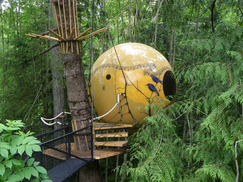 <p><span>Free Spirit Spheres on Vancouver Island in Canada provides a whimsical and serene treehouse experience. Set amidst the lush coastal rainforest, these spherical accommodations are suspended among the trees, gently swaying to their rhythm. Each handcrafted sphere is a work of art, offering a cozy and intimate space that connects you with the forest environment.</span></p> <p><span>The experience here is about immersing yourself in nature, with the added comfort and uniqueness of spherical living spaces. It’s an ideal retreat for meditation, relaxation, and a deep connection with the natural world.</span></p> <p><b>Insider’s Tip: </b><span>Book the Eryn sphere for its large windows and forest views.</span></p> <p><b>When To Travel: </b><span>Spring and fall offer mild weather and fewer crowds.</span></p> <p><b>How To Get There: </b><span>Fly to Nanaimo or Victoria on Vancouver Island, then drive to the Free Spirit Spheres in Qualicum Beach.</span></p>