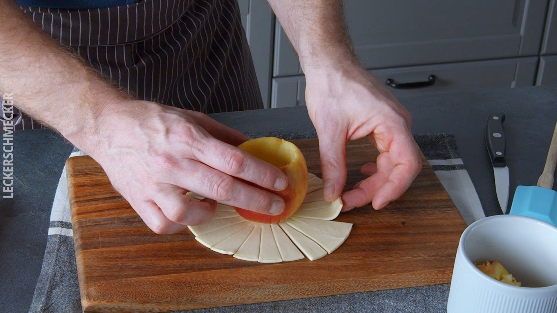 Knusprige Blätterteig-Bratäpfel mit Schokolade