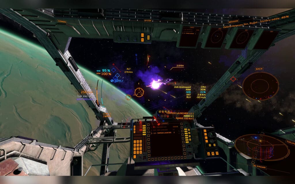 <p><em>Infinity: Battlescape</em> is a massively multiplayer large-scale space battle simulator. It features a seamless, true-to-scale star system that provides a visual spectacle like no other. Even played alone, this game is incredibly fun and entertaining. You’ll battle AI fighters that get replaced when other online players join the battle.</p>