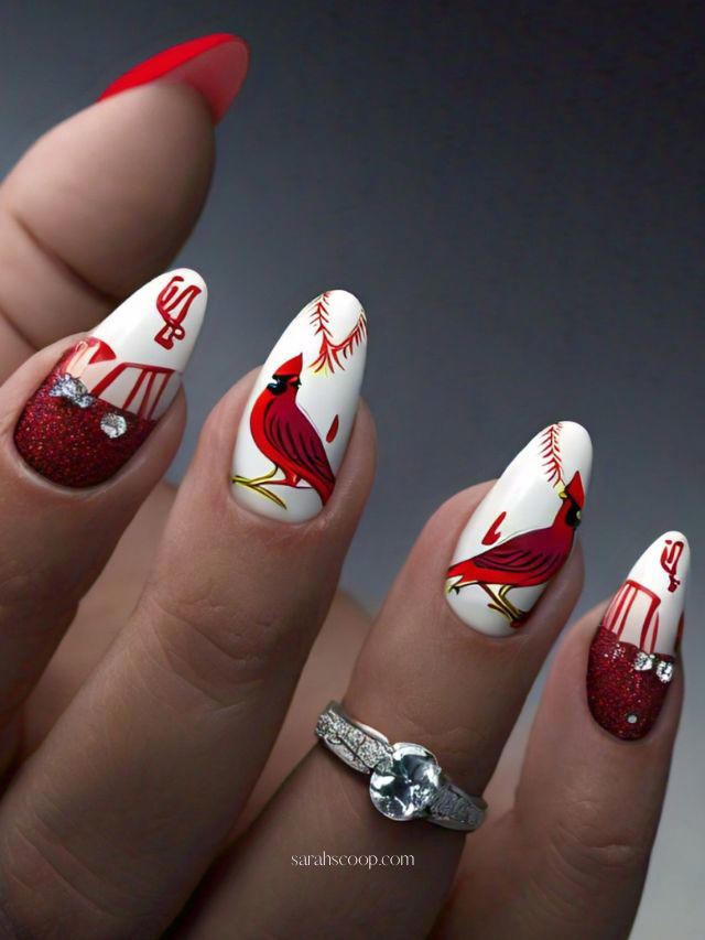 35+ St. Louis Cardinals Nail Designs and Ideas