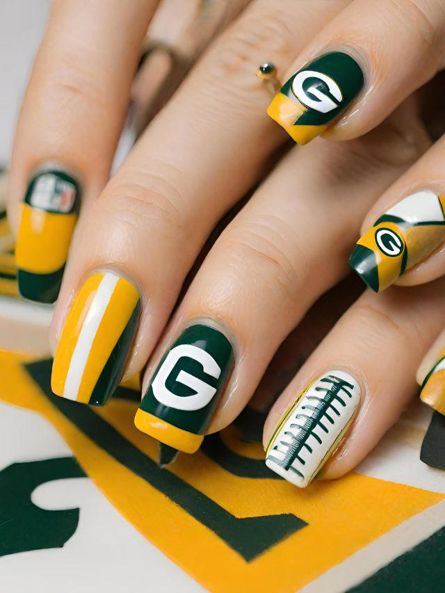 35+ Green Bay Packers Nail Designs and Ideas