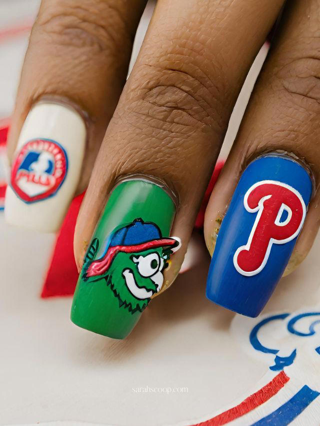 35+ Philadelphia Phillies Nail Designs and Ideas