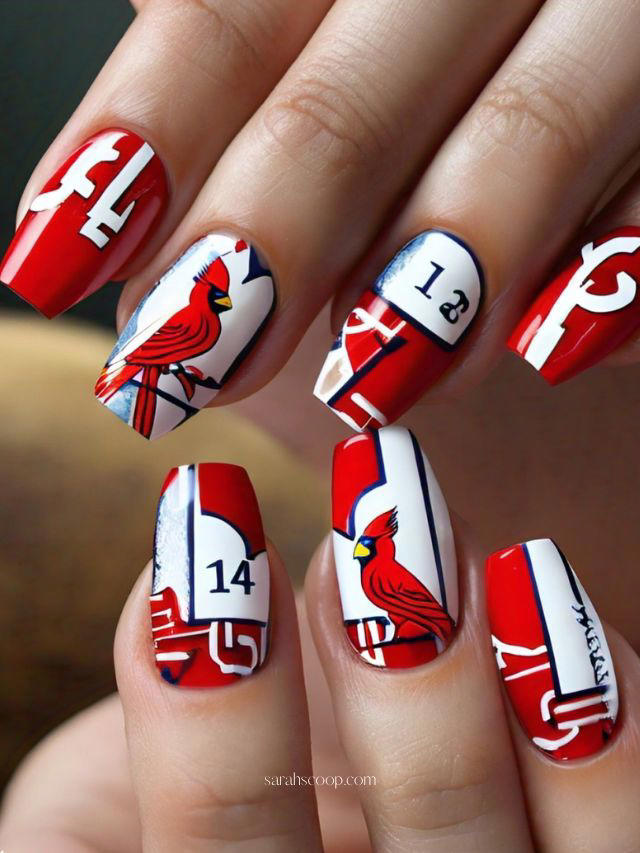 35+ St. Louis Cardinals Nail Designs and Ideas