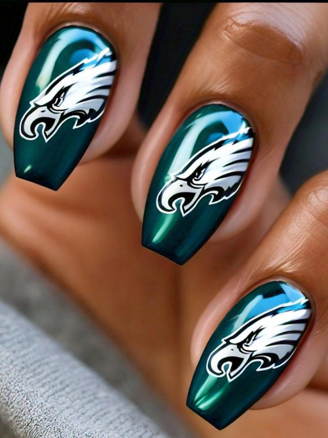 35+ Philadelphia Eagles Nail Designs and Ideas