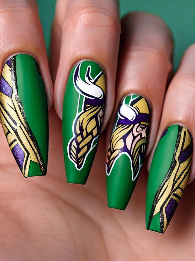 35+ Minnesota Vikings Nail Designs and Ideas