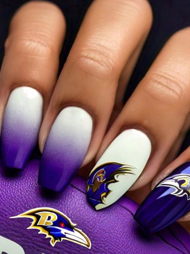 35+ Baltimore Ravens Nail Designs and Ideas