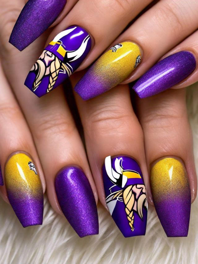 35+ Minnesota Vikings Nail Designs and Ideas