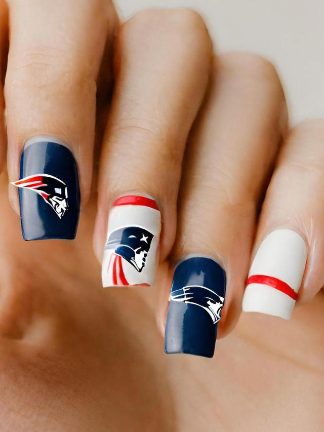 35+ New England Patriots Nail Designs and Ideas