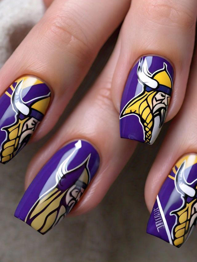 35+ Minnesota Vikings Nail Designs and Ideas