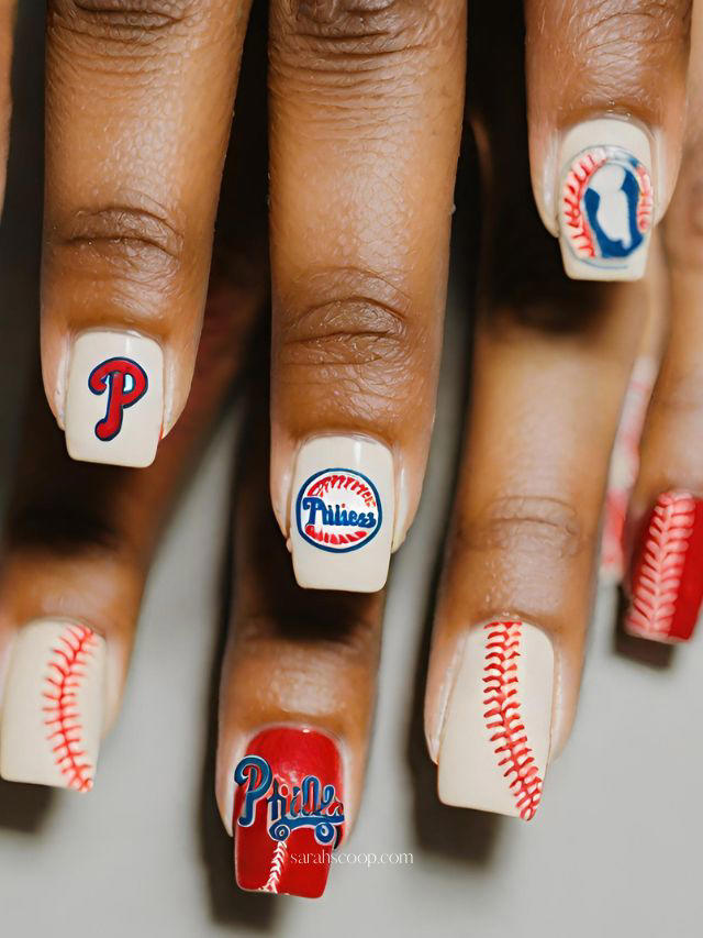 35+ Philadelphia Phillies Nail Designs and Ideas