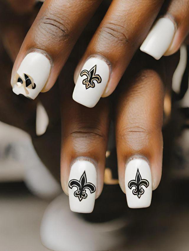 35+ New Orleans Saints Nail Designs and Ideas