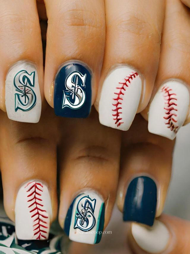 35+ Seattle Mariners Nail Designs and Ideas