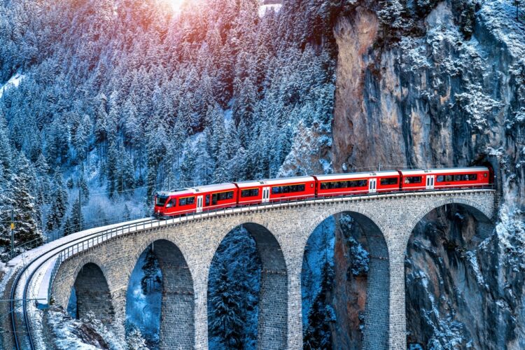 <p>Wind through the Swiss Alps aboard the Glacier Express, offering breathtaking views of snow-capped mountains, quaint villages, and deep valleys as you journey between Zermatt and St. Moritz.</p>