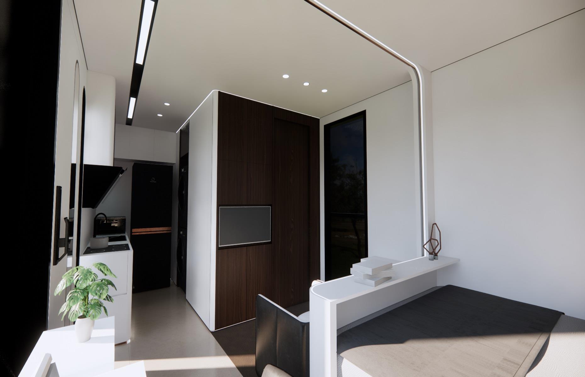 <p>Formed from 90% recyclable construction materials, Cube One is pollution and emission-free. Plus, thanks to its design, it’s also termite resistant. Rooftop solar panels power the home, while its foundation-free construction means it will have minimal impact on the environment.</p>  <p>All units are built-to-order so can be made compliable with any local regulations and can be delivered anywhere in the world.</p>