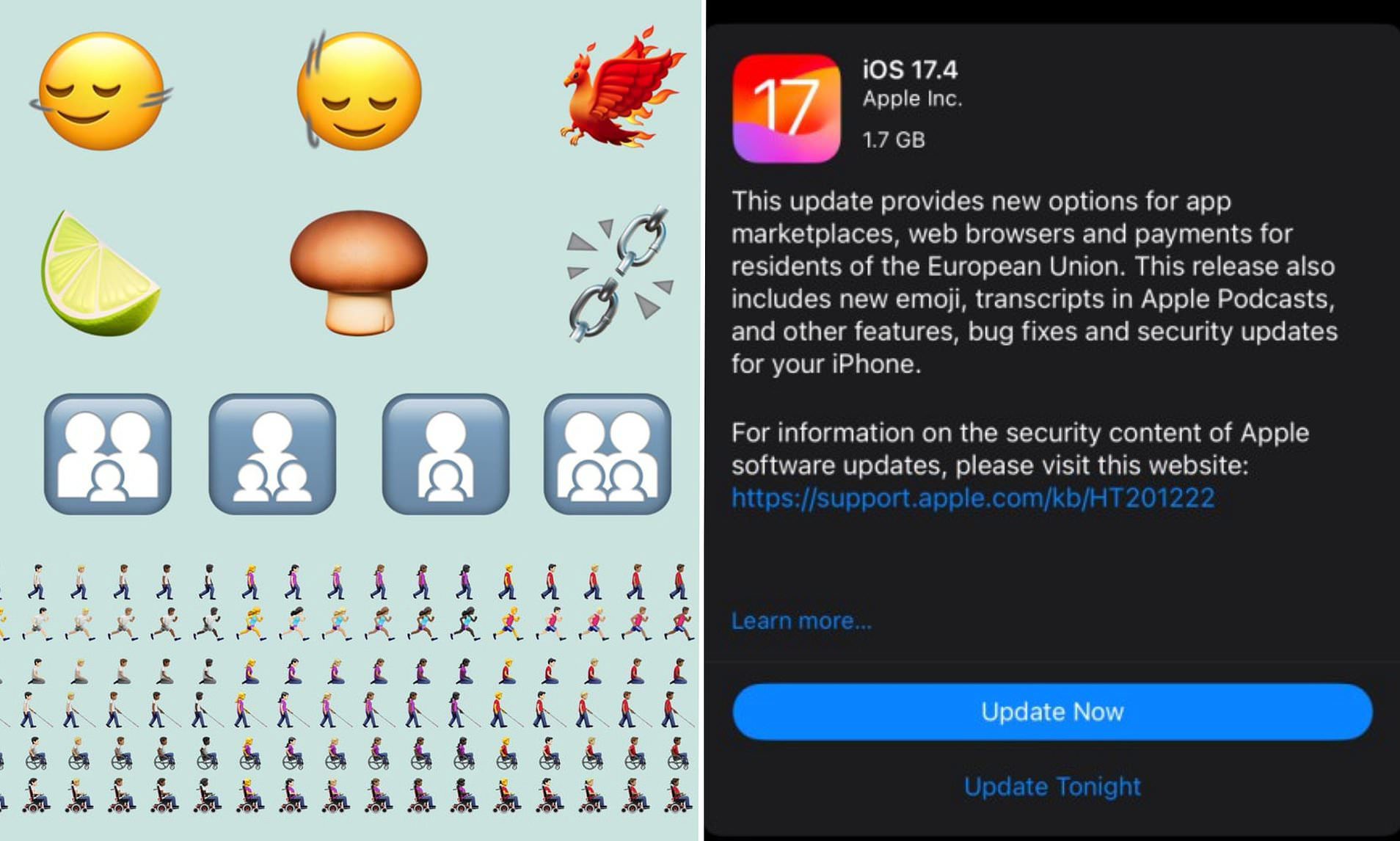 Update Your Iphone Now Apple Releases Ios 174 With 118 New Emoji Including A Lime A Phoenix