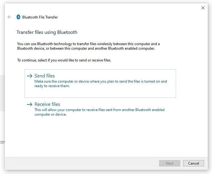 Bluetooth file transfer