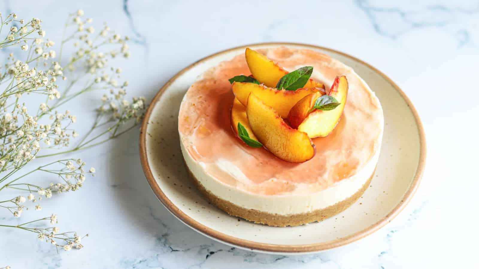 <p>Indulge in a guilt-free dessert with Vegan No-Bake Cheesecake with Peaches (Gluten-Free), a creamy and delicious treat that’s perfect for summer. Made with cashews, coconut milk, and fresh peaches, this cheesecake is a refreshing indulgence. Treat yourself to this surprising dessert that will hit the spot every time you’re craving something sweet and satisfying.<br><strong>Get the Recipe: </strong><a href="https://twocityvegans.com/gluten-free-vegan-no-bake-cheesecake-peaches/?utm_source=msn&utm_medium=page&utm_campaign=msn">Vegan No-Bake Cheesecake with Peaches (Gluten-Free)</a></p>
