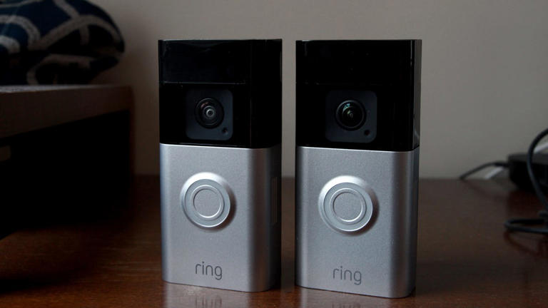 Ring Battery Doorbell Plus (left) and Ring Battery Doorbell Pro (right). Maria Diaz/ZDNET
