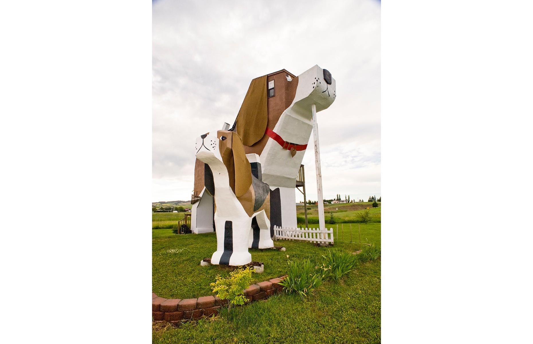 <p>Just off the US-95, this 12-foot-tall sculpture of a giant beagle used to double as a place to stay, but now it's just a quirky (and free) roadside attraction. The 'dog house' was handcrafted by the original owners using a chainsaw.</p>  <p>They also created the series of sculptures, including a smaller dog and a fire hydrant, that dot the grassy grounds.</p>