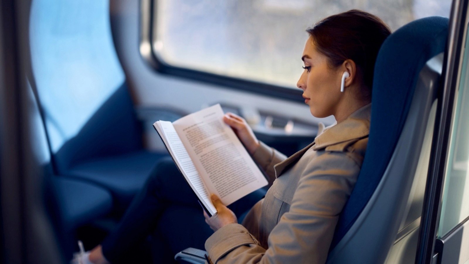 <p>If you can afford them, investing in a quality pair of headphones will make commuting using public transit much more pleasant. Figure out what works for you: are you an over-the-ear or earbud type of person? Even if you <a href="https://www.kindafrugal.com/11-tips-to-stop-living-a-lifestyle-you-cant-afford/">can’t afford</a> to spend much, find a comfortable pair with good sound so you can enjoy your commute.</p>