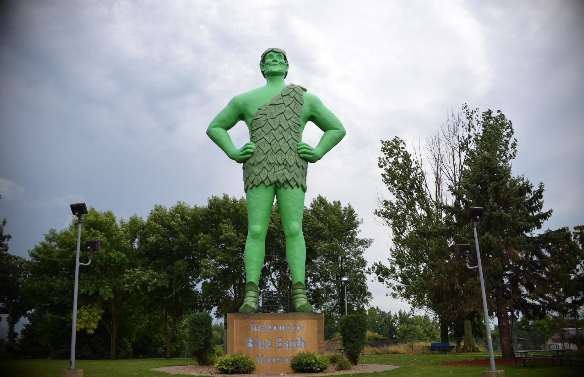 This 55-foot-tall fellow is pretty hard to miss. In fact, the Jolly Green Giant is probably the most famous resident in the town of Blue Earth. The fiberglass statue, next to a museum filled with Jolly Green Giant memorabilia, was built by former radio station owner Paul Hedberg, who used to interview road-trippers before gifting them a tin of Green Giant veg – a nod to the area’s canning factory.